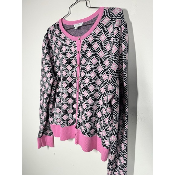 Charter Club Pink Coquette Pearl Button Up Cardigan Sweater Women's XXL - Picture 3 of 13